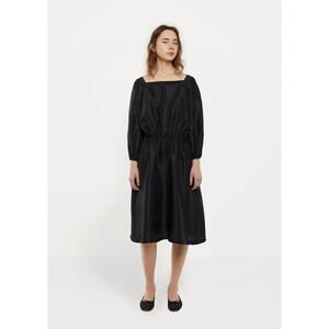 NWT La Garconne Moderne Silk Midi Dress black - M
